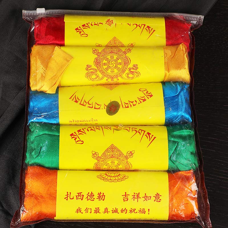 Buddha Stones Tybetańskie Błogosławieństwo Pomyślne 5 Kolorów Żakardowe Dekoracje Khata - image 14