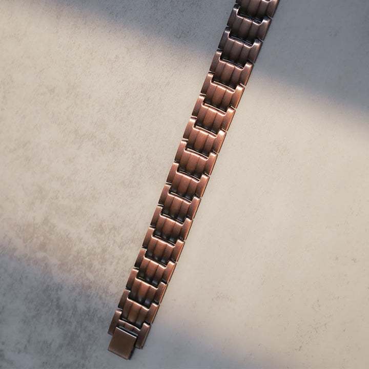 Bransoletka magnetyczna Vintage Solid Copper Cuff Bangle