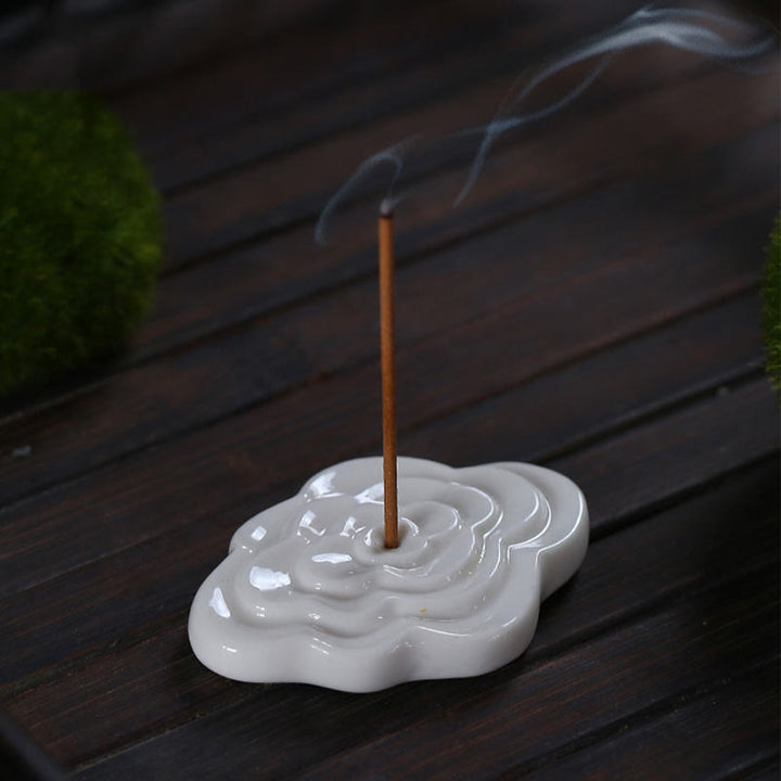 Buddha Stones Mini Pomyślne Chmury Projekt Uzdrawiający Patyk Ceramiczny Mały Kadzielnica Dekoracja