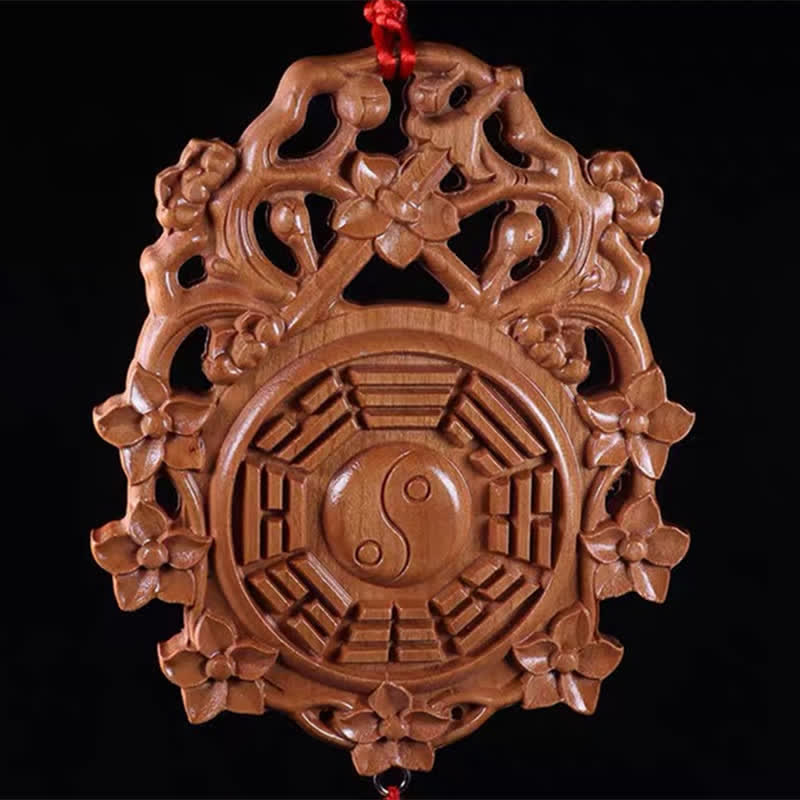 Mapa Feng Shui Bagua Peach Wood, chińska mapa równowagi energetycznej węzłów - 16*13 cm - image 1