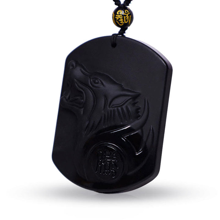 Naszyjnik z wisiorkiem oczyszczającym z czarnego obsydianu i Buddha Stones