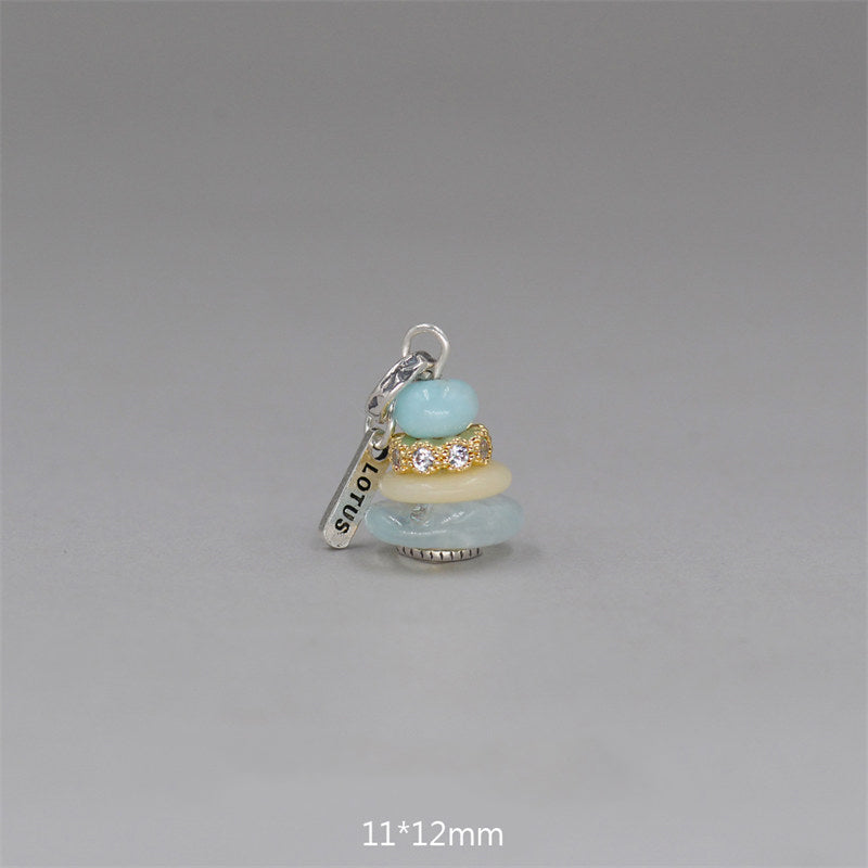 Buddha Stones Zen Cairn Labradorite Różne Kryształy Spokojny Wisiorek Naszyjnik - Wisiorek z amazonitu, topazu i akwamarynu 11*12mm - image 34