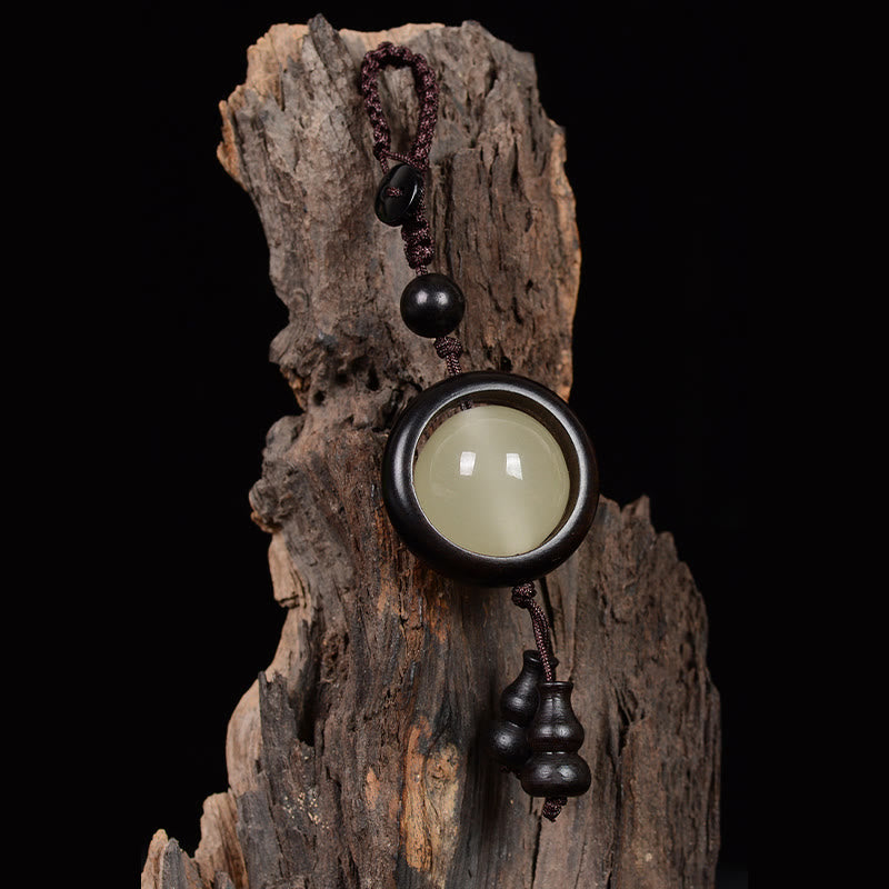 Buddha Stones Czerwone drzewo sandałowe Drewno hebanowe Zielone drzewo sandałowe Świecące koraliki na szczęście Tykwa Brelok do kluczy