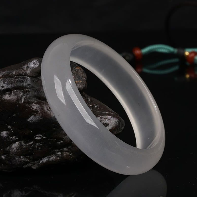 Buddha Stones Naturalny Przezroczysty Złoty Jedwabny Jadeit Bransoletka Bogactwo Szczęście Bangle
