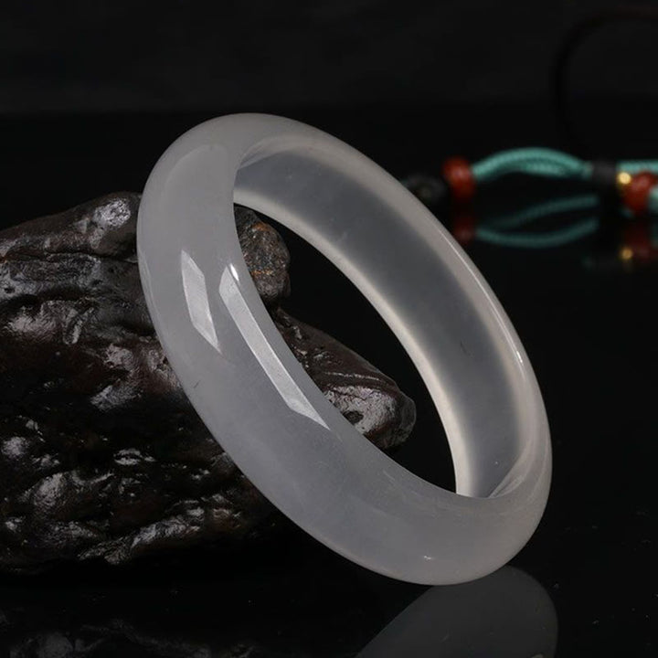Buddha Stones Naturalny Przezroczysty Złoty Jedwabny Jadeit Bransoletka Bogactwo Szczęście Bangle - image 8