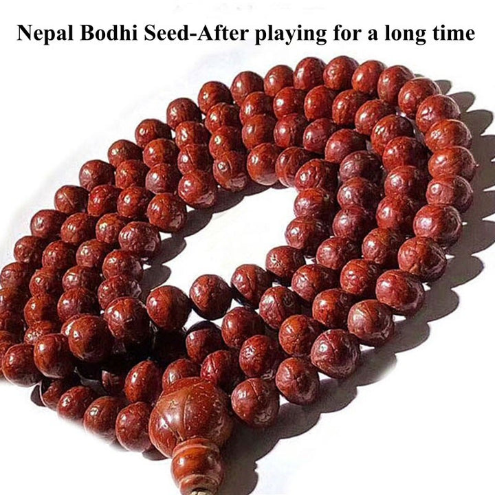 Buddha Stones 108 Mala Koraliki Nepal Bodhi Nasiona Szczęścia Bogactwo Bransoletka z frędzlami - image 14