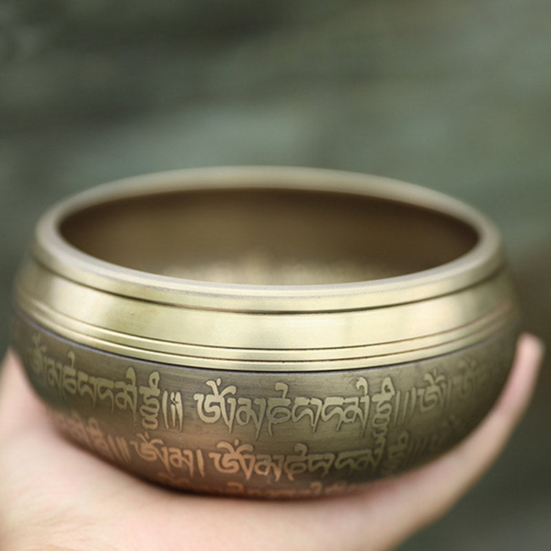 Buddha Stones Tybetańskie ręcznie robione do skupienia i medytacji Spokojny zestaw mis śpiewających - image 1