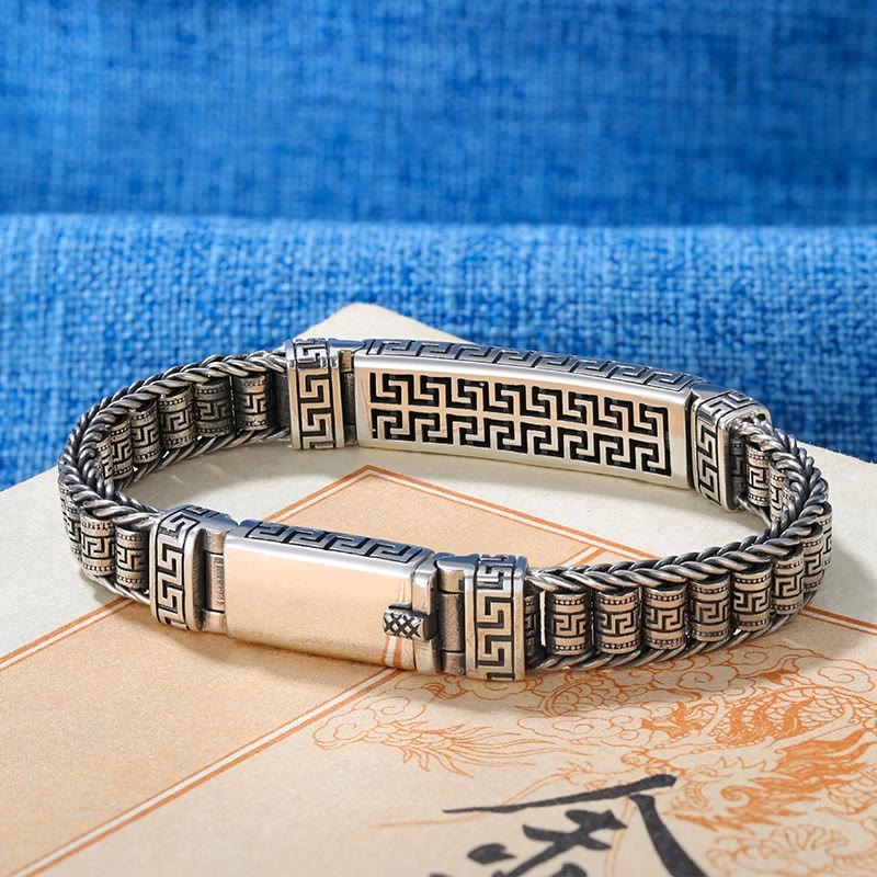 Bransoletka z Buddha Stones Vintage Lines Pattern Balance Rotable