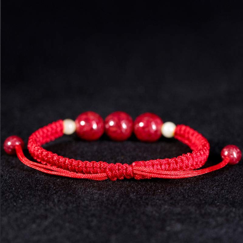 Bransoletka z czerwonego sznurka z Buddha Stones Cinnabar Blessing dla dzieci