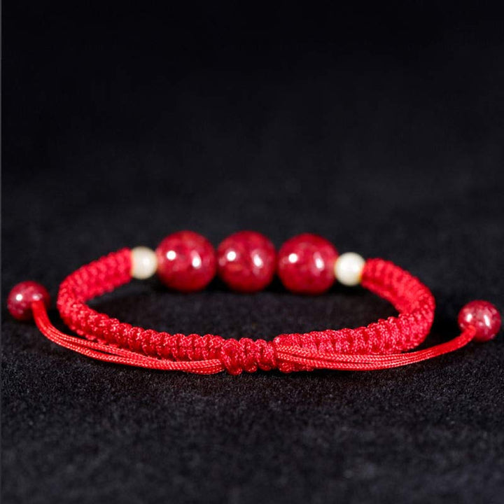 Bransoletka z czerwonego sznurka z Buddha Stones Cinnabar Blessing dla dzieci