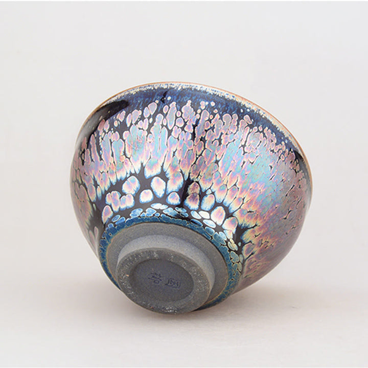 Buddha Stones Ręcznie robiony wzór roślinny Sukulenty Chiński Jianzhan Ceramiczny kubek do herbaty Tenmoku Kung Fu