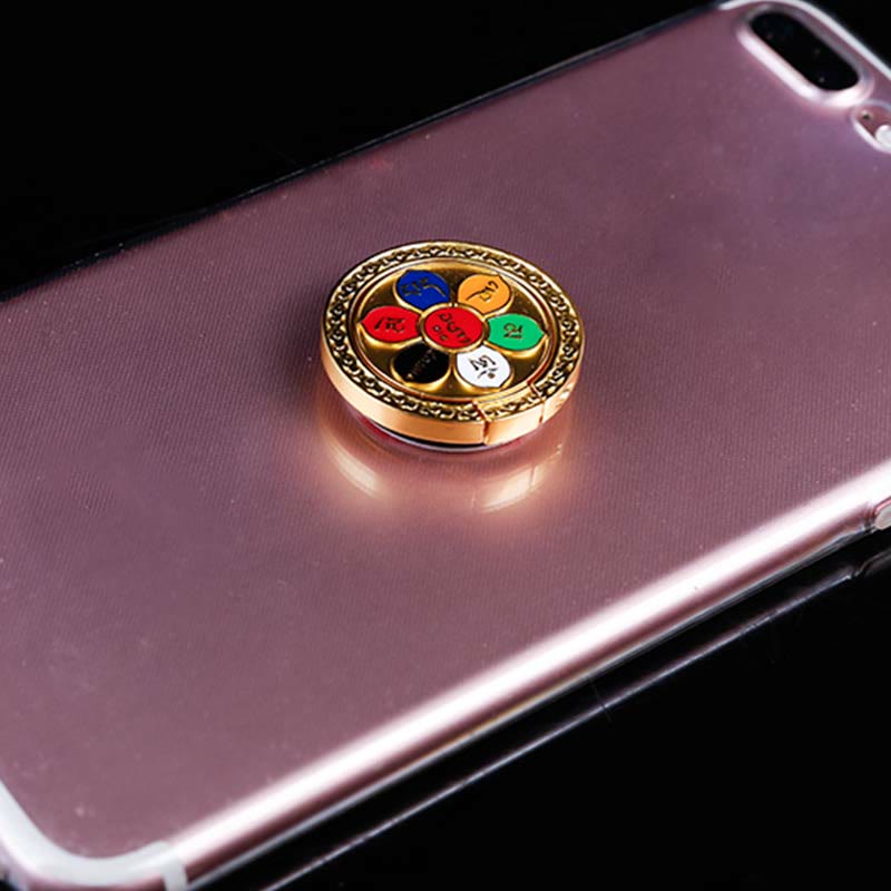 Tybetański Om Mani Padme Hum Peace Phone Ring Bracket Uniwersalny uchwyt na telefon Dekoracje
