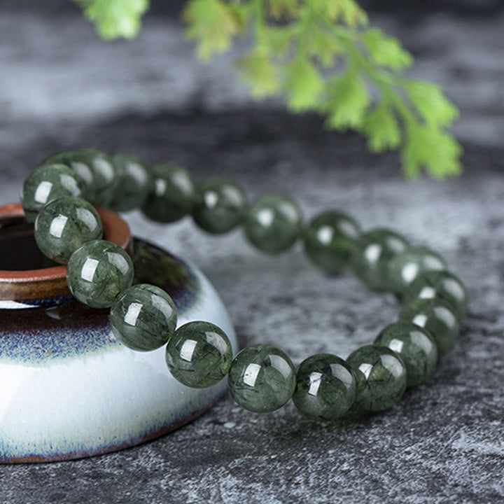 Bransoletka z naturalnego zielonego kryształu Buddha Stones Blessing Wealth