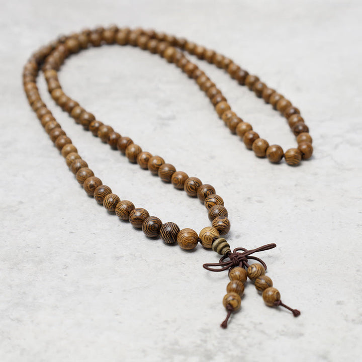 Buddha Stones 108 Mala Koraliki Bransoletka Modlitwa Medytacja Sandałowiec Elastyczny