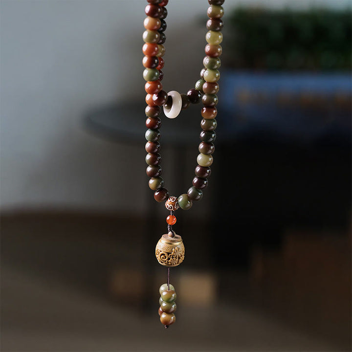 Buddha Stones 108 Mala Koraliki Dunhuang Kolor Bodhi Nasiona Dzi Koralik Trzymający Z dala Złe Duchy Bransoletka