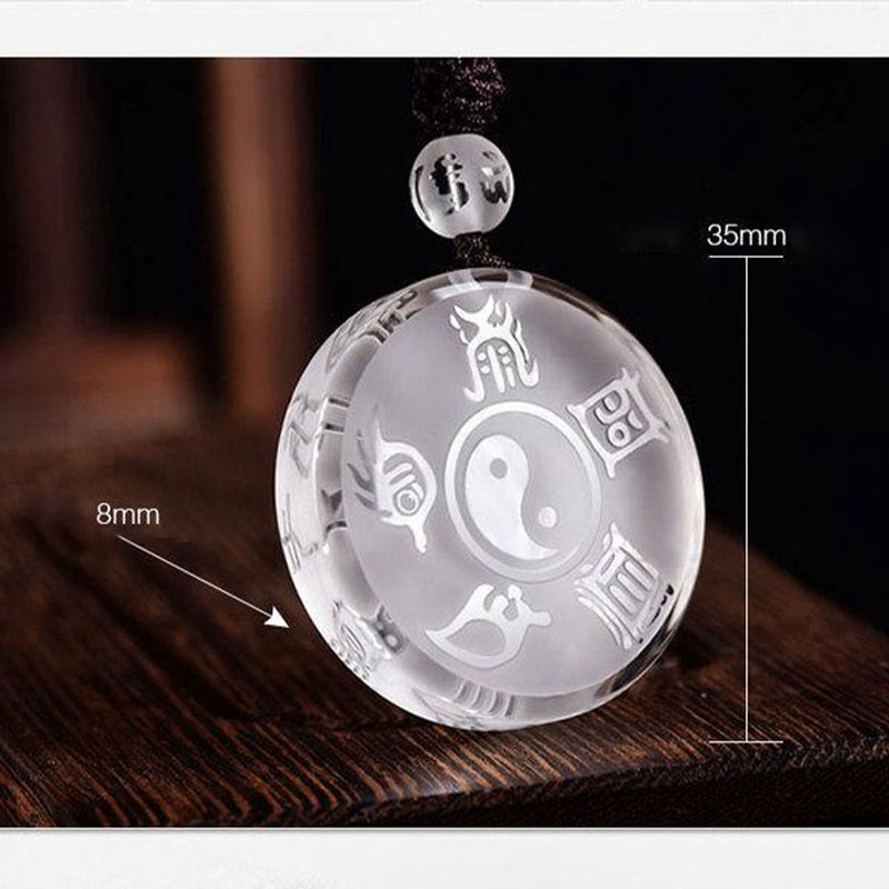 Buddha Stones Taoizm Pięć Świętych Gór Symbol Yin Yang Liuli Kryształ Równowaga Naszyjnik Wisiorek Brelok