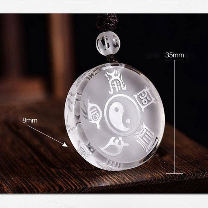 Buddha Stones Taoizm Pięć Świętych Gór Symbol Yin Yang Liuli Kryształ Równowaga Naszyjnik Wisiorek Brelok