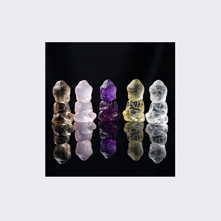 Buddha Stones Różne Kryształy Ametyst Różowy Kryształ Biały Kryształ Cytryn Budda Rzeźbiony Duchowy Naszyjnik Uzdrawiający Wisiorek Dekoracja - image 20