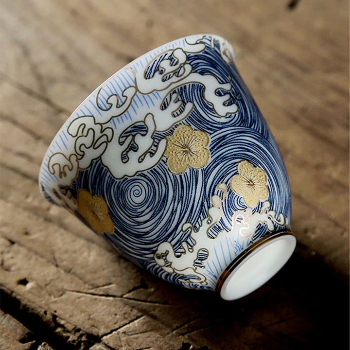 Buddha Stones Vintage Ocean Sea Waves Ceramiczne Filiżanki Filiżanki do Herbaty