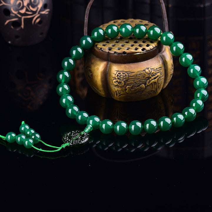 Buddha Stones Naturalny Zielony Agat Nadgarstek Mala Manifestacja Kieszonkowa Mala Dekoracja Samochodu