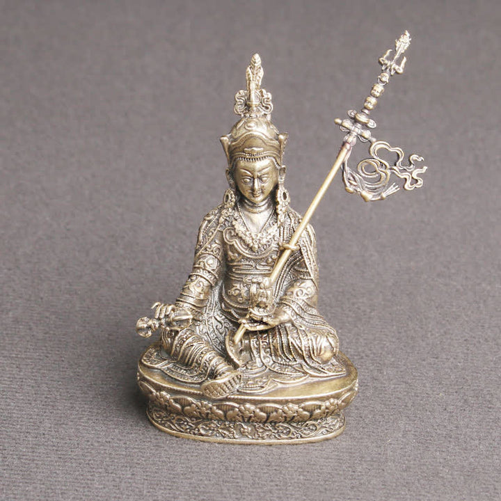 Padmasambhava Budda Figurka Spokój Miedziana Statuetka Dekoracja Świątynia Ornament - image 1