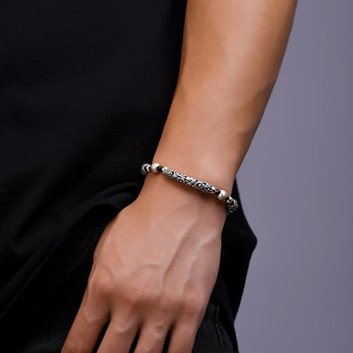 Buddha Stones Tybet Ręcznie robione Miedź 999 Srebro Sterlingowe Bransoletka z Sznurka Pomyślny Chmura Bogactwo - image 5