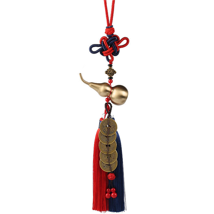Buddha Stones Feng Shui Wu Lou Gourd Starożytne chińskie monety Bogactwo Samochód Wisząca dekoracja