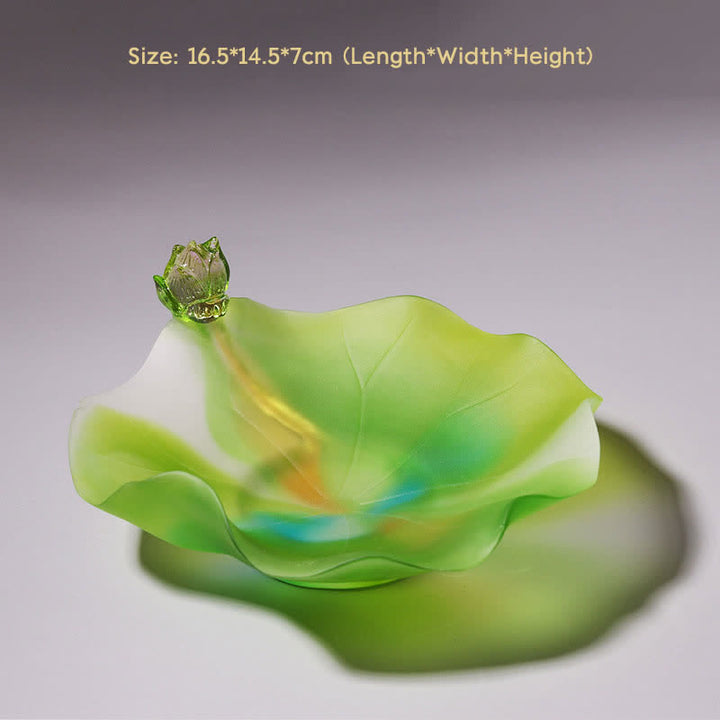 Feng Shui Lotus Ręcznie robiony kryształ Liuli Dzieło sztuki Domowe Biuro Oferta Dekoracja