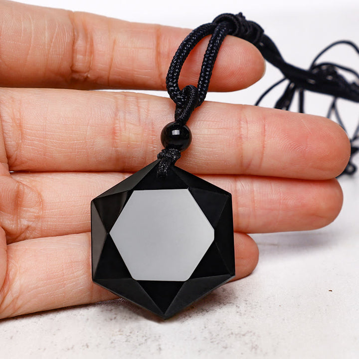 Naszyjnik z czarnym obsydianem Talisman Purify