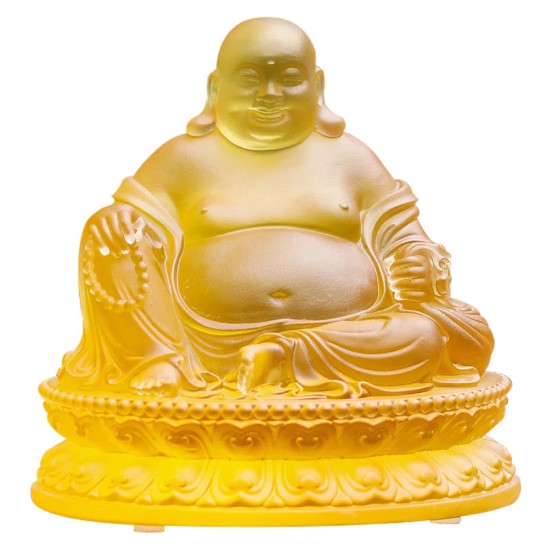 Buddha Stones Ręcznie robione Śmiejąca się Figurka Buddy Liuli Kryształowe Dzieło Sztuki Bogactwo Statua Dekoracja Domu