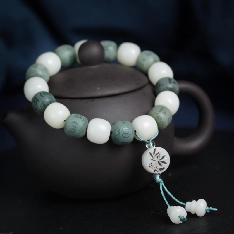 Bransoletka ochronna Buddha Stones White Bodhi Six True Words
