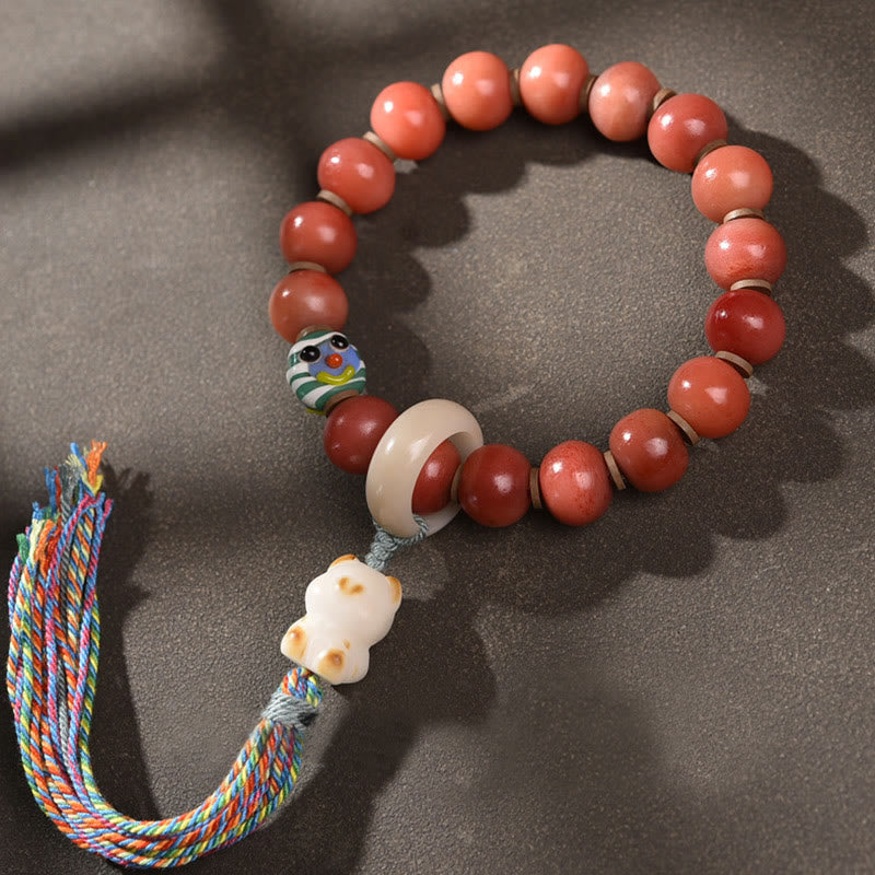 Buddha Stones Tybetańskie Naturalne Wielbłądzie Kość Dzi Koralik Bodhi Nasiona Charm Bransoletka Szczęścia