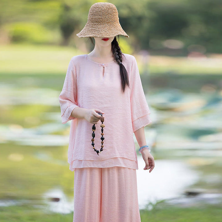 Tai Chi Medytacja Modlitwa Zen Duchowa Praktyka Poranek Odzież Zestaw Damski - image 18