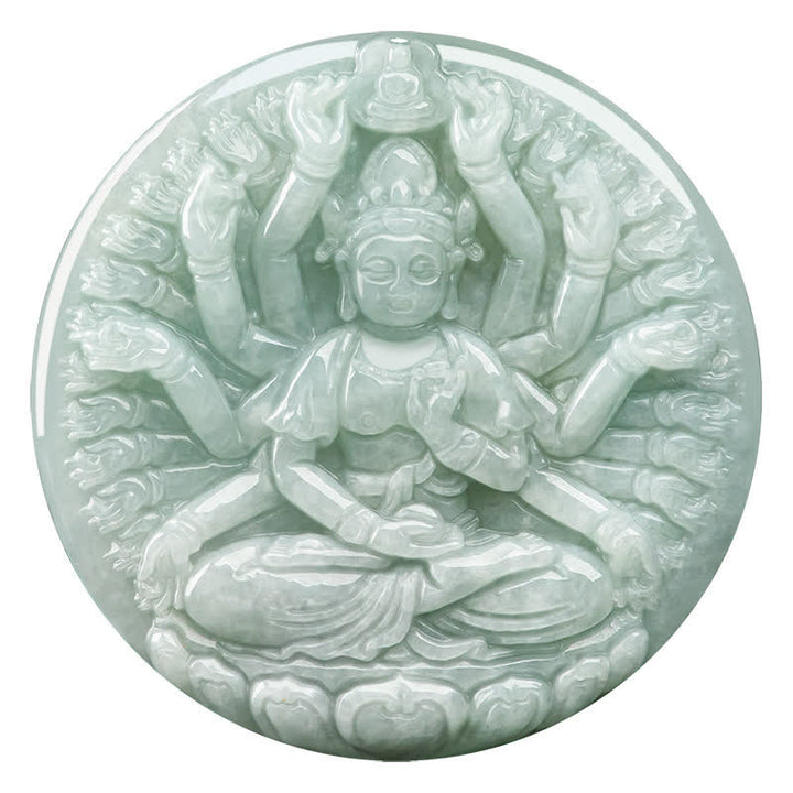 Naszyjnik z jadeitu Kwan Yin Avalokitesvara z tysiąca rąk, z wisiorkiem i błogosławieństwem - image 12