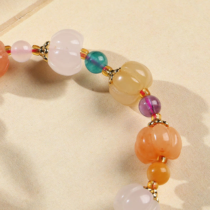 Naturalne złote kryształy jedwabiu jadeitu z dyni PiXiu Pumpkin Beads Wealth Charm Bransoletka
