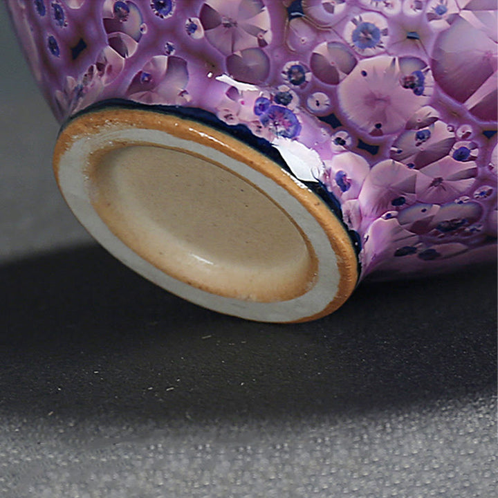 Buddha Stones Kolorowe Kwiaty Irysa Chiński Jianzhan Kiln Change Porcelanowa Filiżanka Do Herbaty Tenmoku Kung Fu