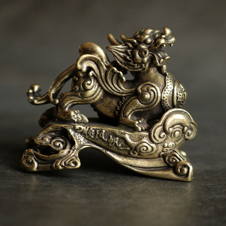 Buddha Stones Ręcznie Robione FengShui PiXiu Miedź Bogactwo Szczęście Dekoracja
