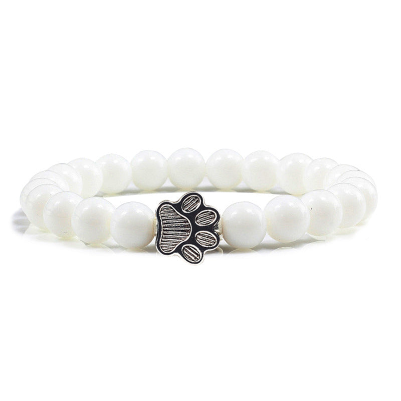 Buddha Stones Bransoletka z kamieni „Ratuj Psa” - Biały Kamień - image 15