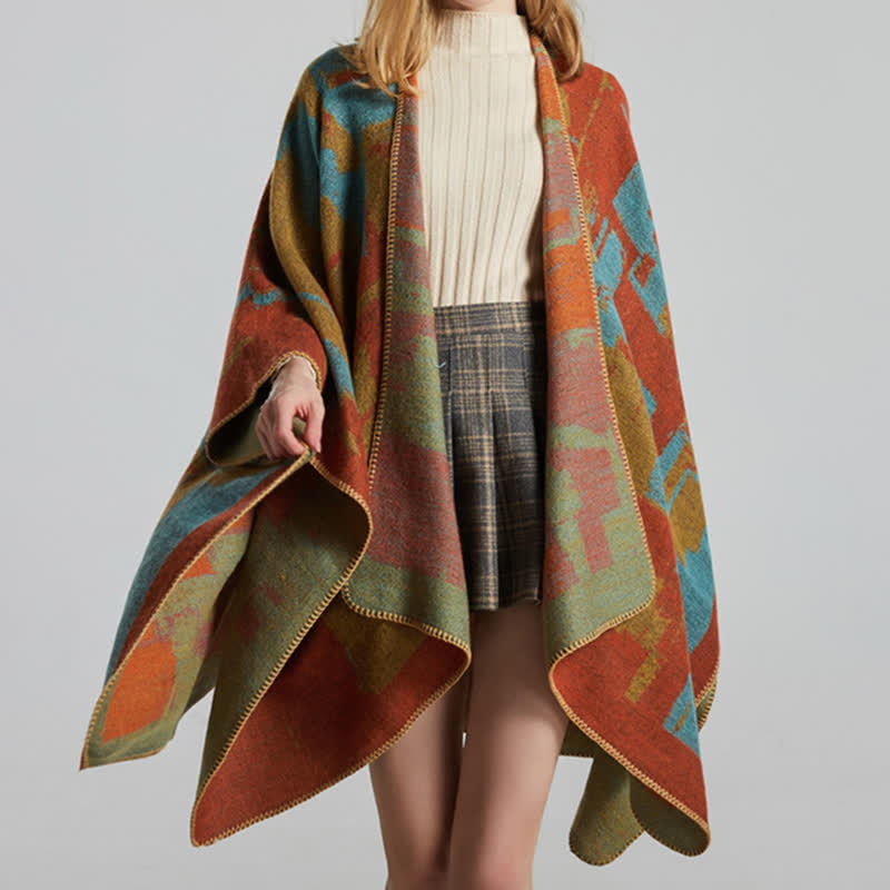 Tybetański pomarańczowy szal, ciepły szalik - image 10