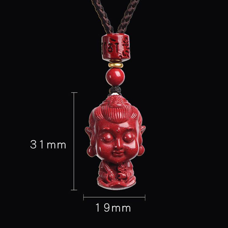 Buddha Stones Chiński Zodiak Natal Budda Naturalny Cynober Amulet Trzymający Z Daleka Złe Duchy Naszyjnik Wisiorek