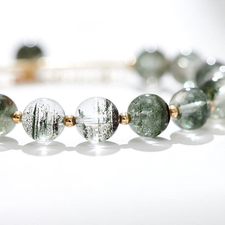 Bransoletka z zawieszkami Buddha Stones Green Phantom Crystal Confidence Charm