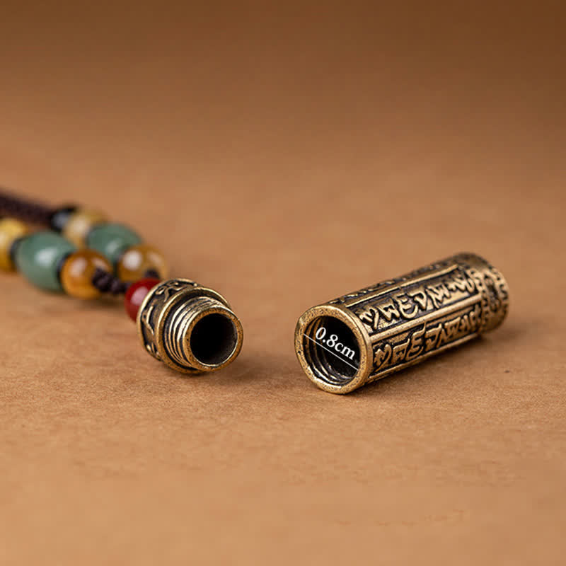 Buddhastoneshop Tybet Om Mani Padme Hum Agat Surangama Sutra Ochrona Naszyjnik Wisiorek - image 17