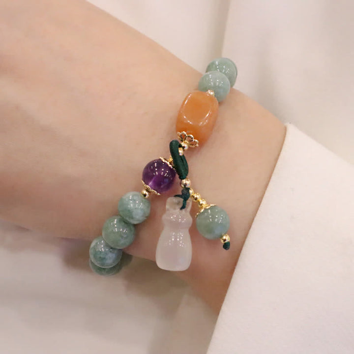 Buddha Stones Cyan Jade Lotos Dynia Życzenie Pokoju Klamra Ametyst Kryształ Uzdrawiająca Bransoletka