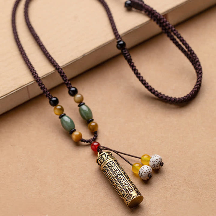 Buddhastoneshop Tybet Om Mani Padme Hum Agat Surangama Sutra Ochrona Naszyjnik Wisiorek - image 14