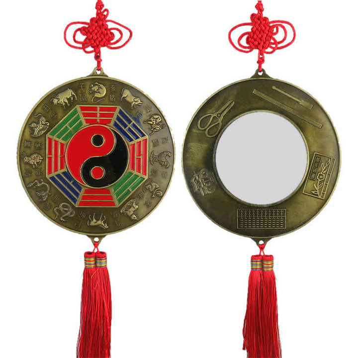 Feng Shui Bagua Mapa Chińskie Węzły Harmonii Energii Lustro - 14CM okrągła mapa Bagua - image 9