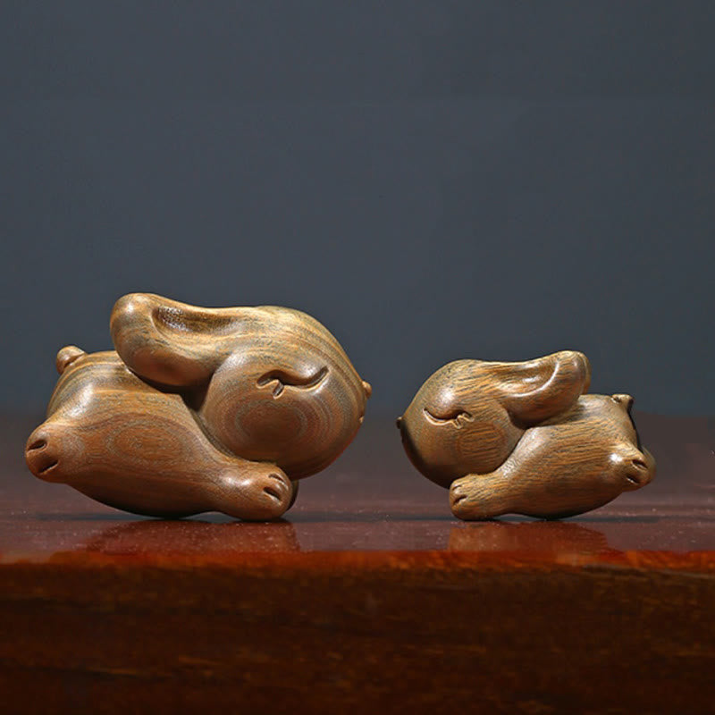 Buddha Stones Zielone Drzewo Sandałowe Małe Mini Słodkie Króliczki Króliczki Dekoracje Pokoju