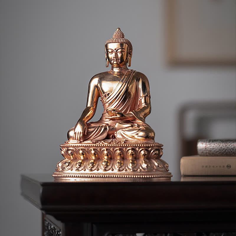 Figurka Buddy Gautama Shakyamuni Spokój Miedziana Statua Dekoracja Domu