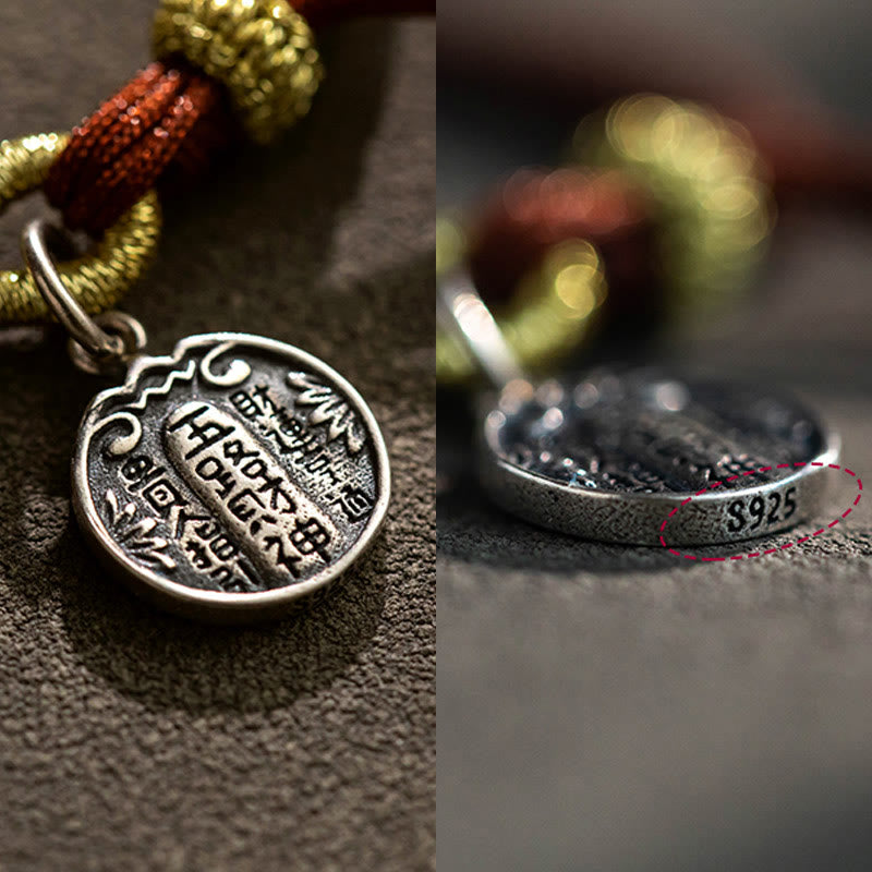 Buddha Stones Ręcznie robione 925 Srebro Pięć Kierunków Bogowie Bogactwa Szczęścia Ochrona Bransoletka Warkocz - image 7