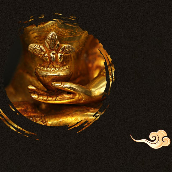 Budda Siakjamuni Medycyna Budda Współczucie Miedź Pozłacana Statua Dekoracja - image 11