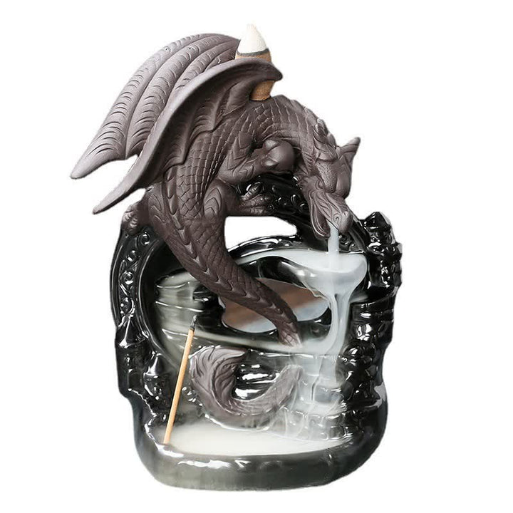 Buddha Stones Nordycki Pterozaur Smok Ceramiczny Cofający się Dym Fontanna Ochrona Uzdrawiający Kadzielnica Dekoracja